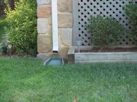 Downspout disconnect into grassy area